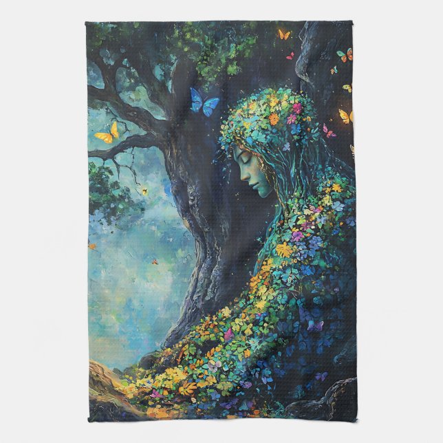 Linge De Cuisine Déesse de la forêt enchantée avec papillons (6) (Vertical)