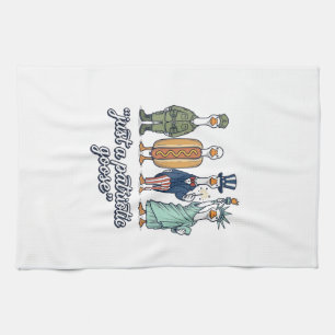 Linge De Cuisine Défilé d'oies patriotiques Chemise vectorielle vin