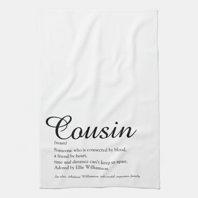 Linge De Cuisine Définition de cousin noir et blanc moderne cool (Vertical)