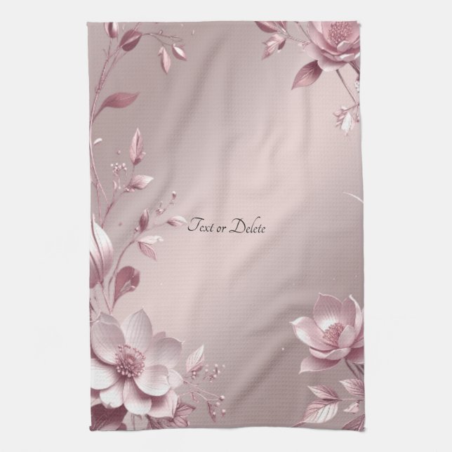 Linge De Cuisine Delicate Pink Floral Kitchen Towel (Vertical)