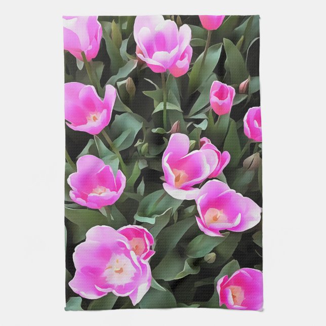 Linge De Cuisine Delicate Pink Tulips of Istanbul (Vertical)