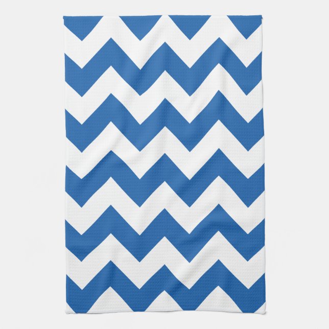Linge De Cuisine Denim Blue Bold Chevron (Vertical)