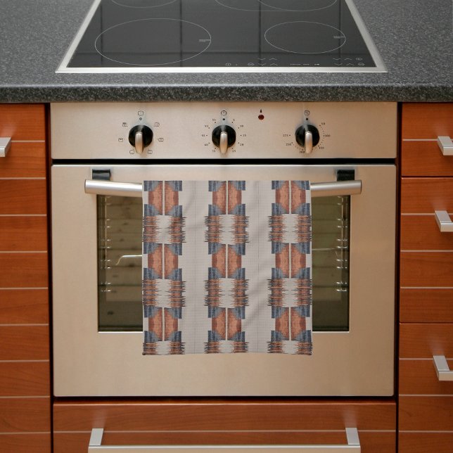 Linge De Cuisine Denim Taupe Moderne et Rouille  (Créateur téléchargé)
