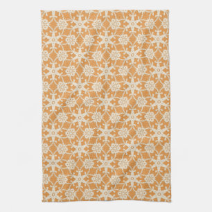 Linge De Cuisine Dentelle antique - orange et crème