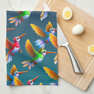Linge De Cuisine Des colibris colorés en vol