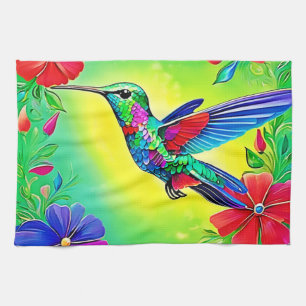 Linge De Cuisine Design artistique des colibris floraux