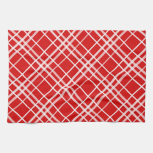 Linge De Cuisine Design de Motif en Tartan blanc rouge