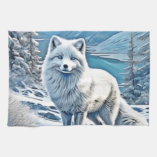 Linge De Cuisine Design de scène de Fox bleu (Horizontal)