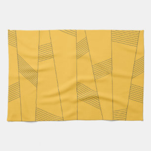 Linge De Cuisine Design graphique abstrait simple, jaune et moderne