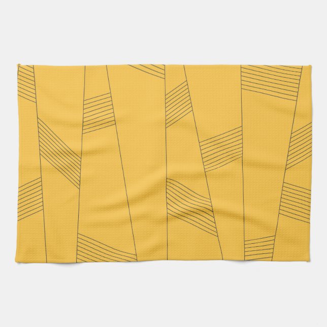 Linge De Cuisine Design graphique abstrait simple, jaune et moderne (Horizontal)