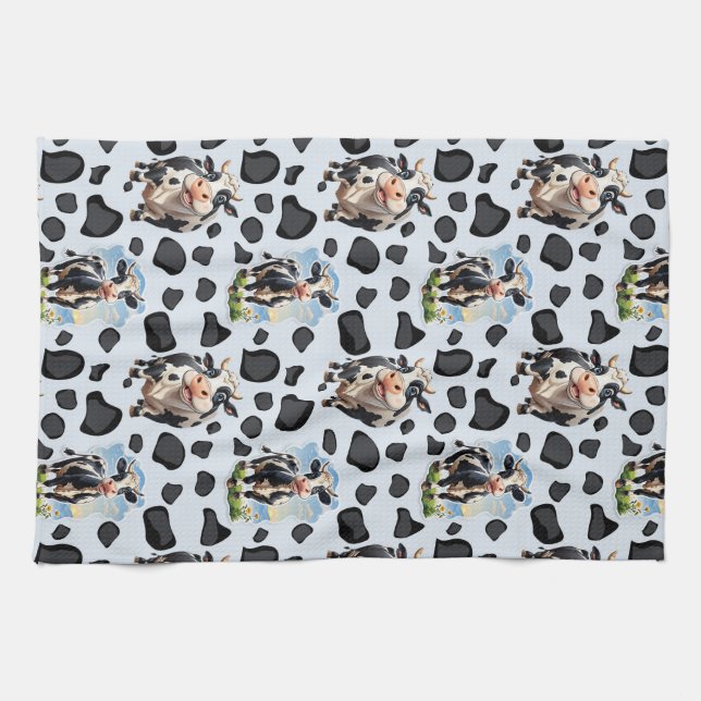 Linge De Cuisine Design Motif animal de vache (Horizontal)