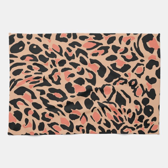 Linge De Cuisine Design Motif Leopard vintage (Horizontal)