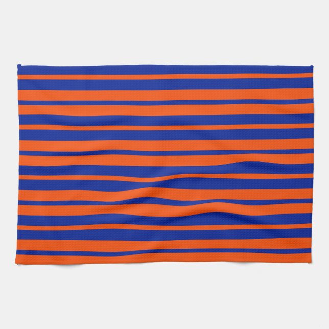 Linge De Cuisine Design Motif Orange Blue (Horizontal)