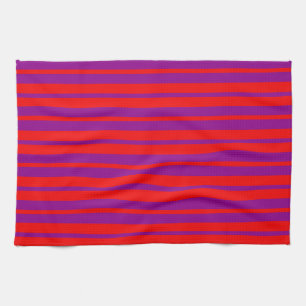 Linge De Cuisine Design Motif rouge violet élégant rayures