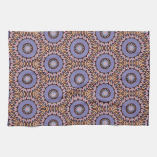 Linge De Cuisine Design rétro avec des cercles orange et violet