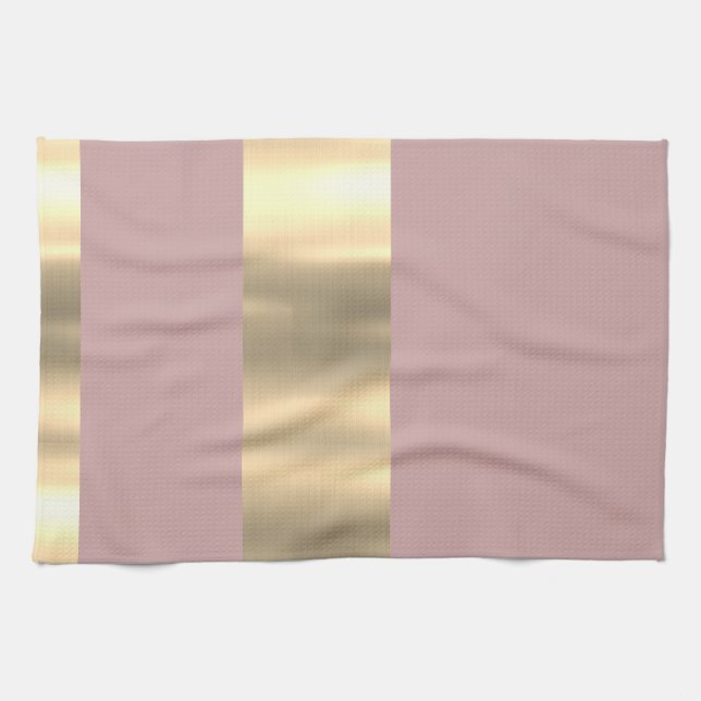Linge De Cuisine Design rose et or magnifique (Horizontal)