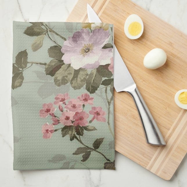 Linge De Cuisine Design vintage vert olive Dusty (Quart Plié)