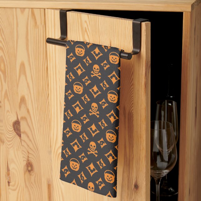 Linge De Cuisine Designer Halloween, Louis V ORANGE ! (Pliage en tiers)