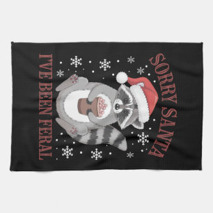 Linge De Cuisine Désolé Père Noël Je suis Feral Christmas Raccoon