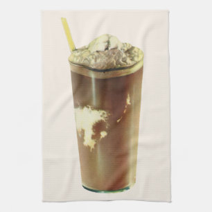 Linge De Cuisine Dessert Vintage, Milkshake au Chocolat et Crème Fo