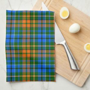 Linge De Cuisine Dessin à carreaux tartan vert orange bleu 