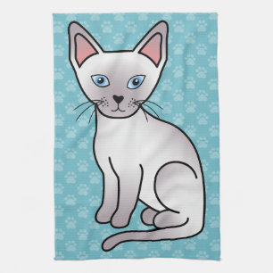 Linge De Cuisine Dessin animé de chat de race Siamois Lilac Point