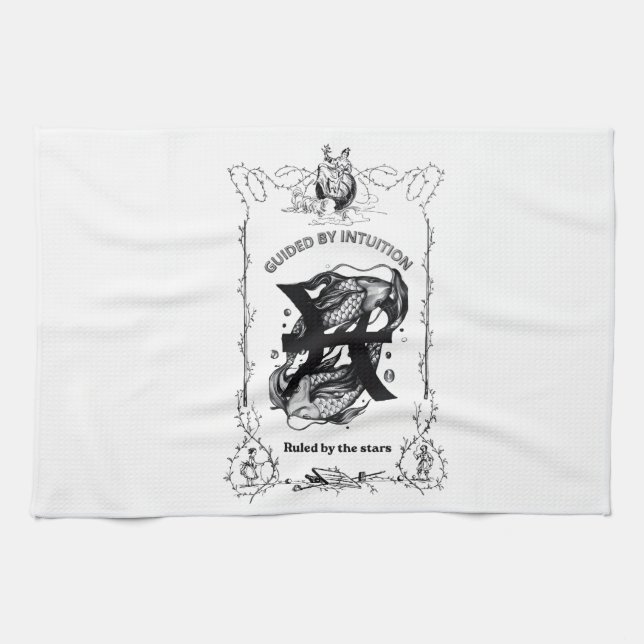 Linge De Cuisine Dessin céleste Intuition Poissons (Horizontal)