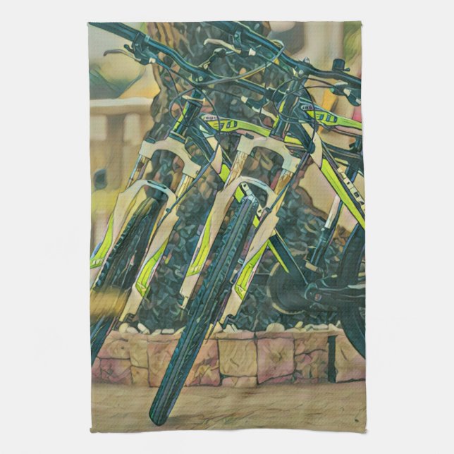 Linge De Cuisine dessin cool à vélo (Vertical)