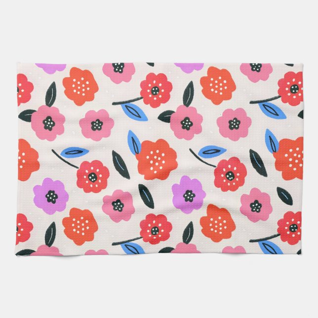 Linge De Cuisine dessin de fleurs de Han (Horizontal)