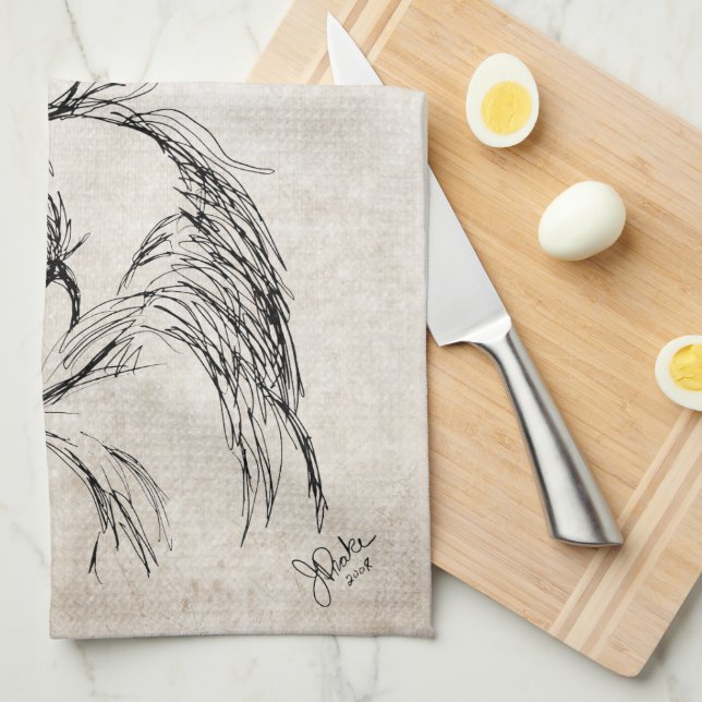 Linge De Cuisine Dessin de la tête d'un cheval d'art (Quart Plié)