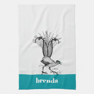 Linge De Cuisine Dessin de ligne noire - LyreBird