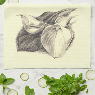 Linge De Cuisine Dessin de zantedeschias