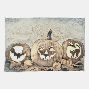 Linge De Cuisine Dessin des couleurs d'automne des citrouilles vint