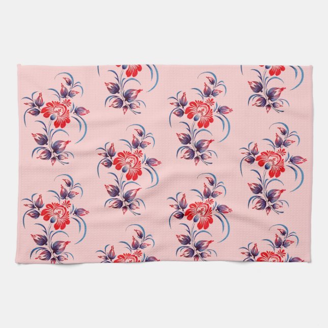 Linge De Cuisine Dessin en fleurs (Horizontal)