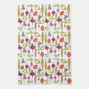 Linge De Cuisine Dessin végétal Carotte Beet Raddish Art Towne