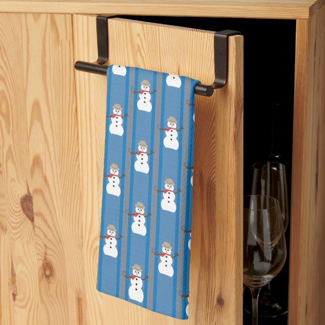 Linge De Cuisine Détective de Snowman amusante et fantaisiste (Pliage en tiers)