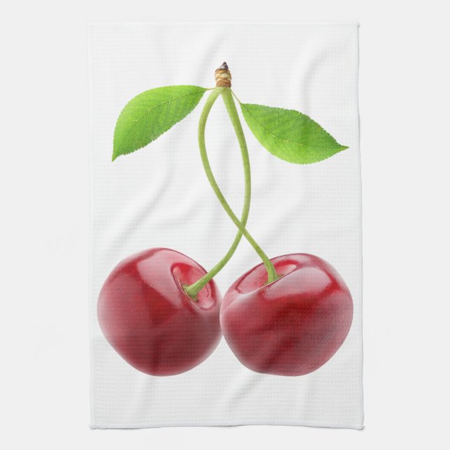 Linge De Cuisine Deux cerises (Vertical)