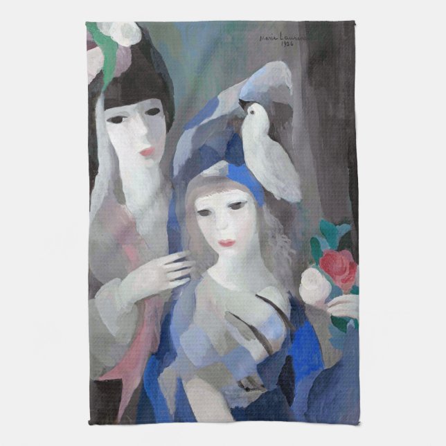 Linge De Cuisine Deux dame et une colombe, Marie Laurencin (Vertical)