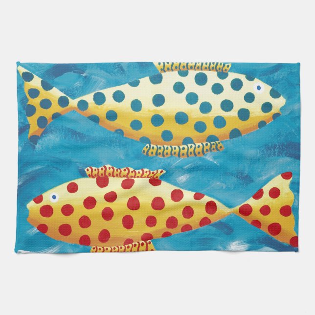 Linge De Cuisine Deux Poissons Potables (Horizontal)