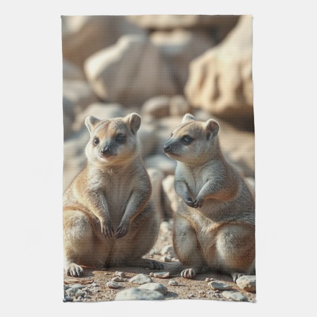 Linge De Cuisine Deux Quokkas Aussie de l'île de Rottnest,  (Vertical)