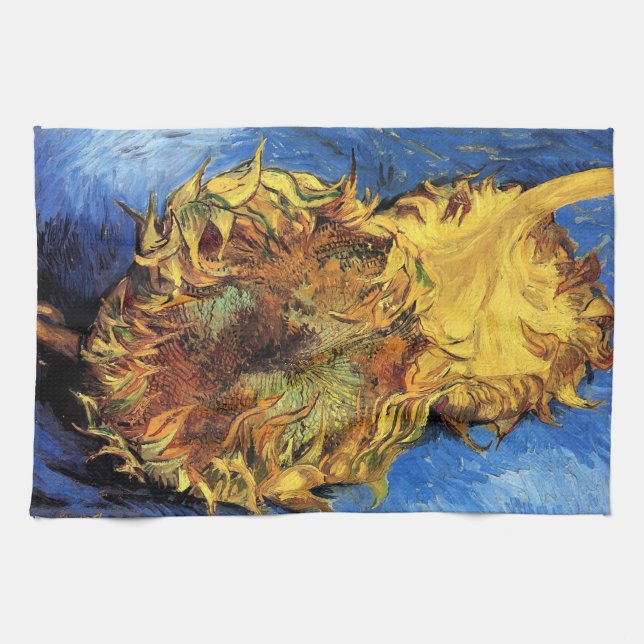 Linge De Cuisine Deux Tournesols coupés Van Gogh Art (Horizontal)
