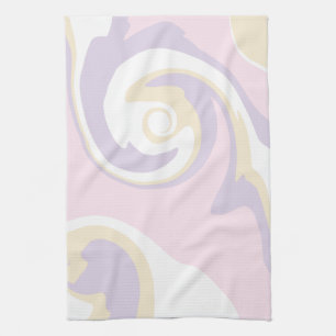 Linge De Cuisine Déversement - rose pastel, jaune et violet