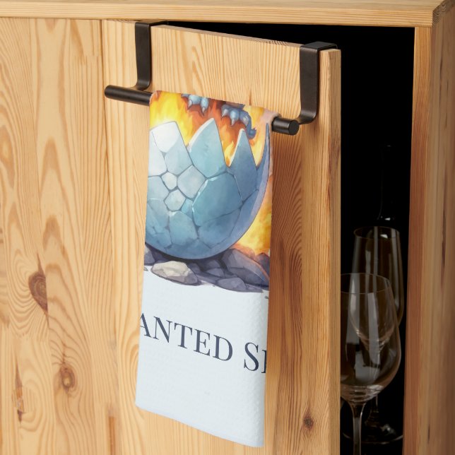 Linge De Cuisine Déversements Enchantés Dragon Bleu (Pliage en tiers)