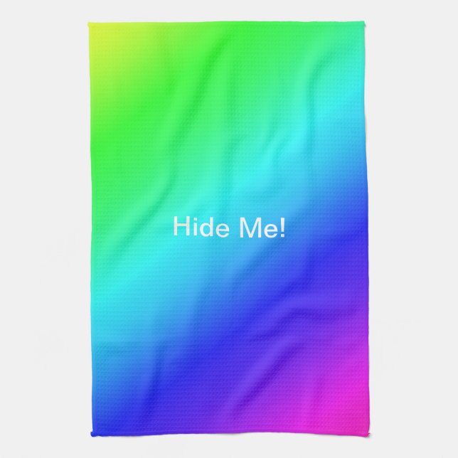 Linge De Cuisine Diagonale arc-en-ciel bleu à vert (Vertical)