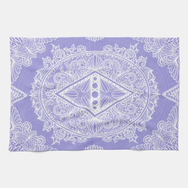 Linge De Cuisine Diamant bleu Mandala (Horizontal)