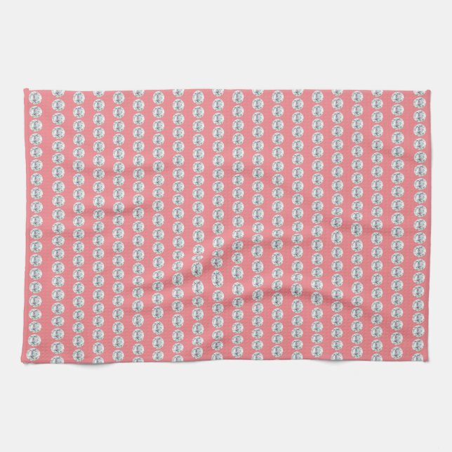 Linge De Cuisine Diamants rose bg (Horizontal)