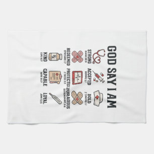 Linge De Cuisine Dieu dit que je suis infirmière Foi Design de grav
