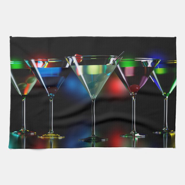Linge De Cuisine Différents cocktails dans des lunettes à martini é (Horizontal)