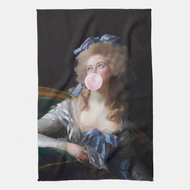 Linge De Cuisine Digne avec Bubble Gum rose (Vertical)