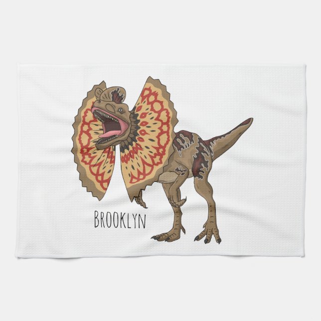 Linge De Cuisine Dilophosaurus dessin animé (Horizontal)
